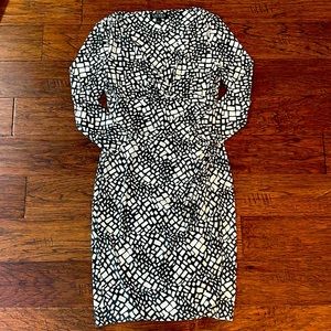 Lauren Ralph Lauren 3/4 Sleeve Faux Wrap Dress Sweetheart Neckline Sz 4